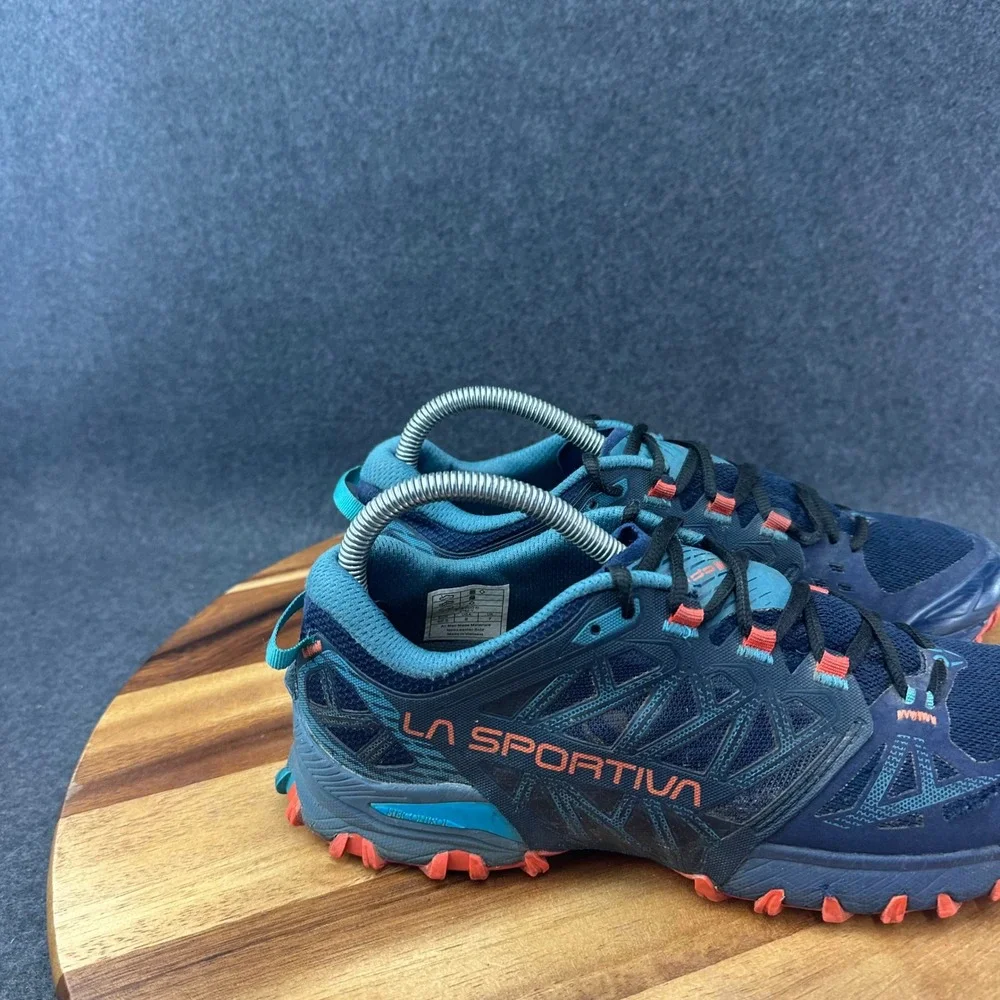La Sportiva Bushido III Deep Sea/Cherry Tomato Trail Shoes Mens Size 8 3162-V